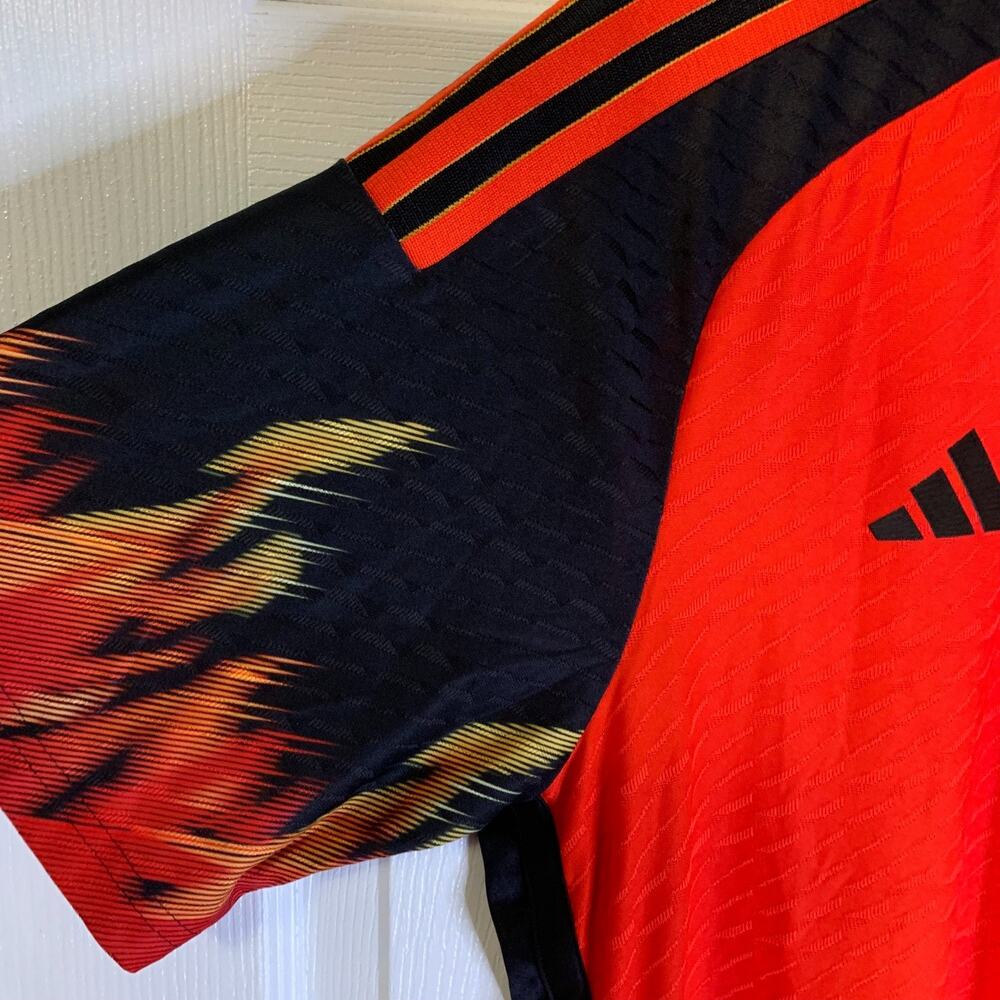 Adidas Belgium 2022 National Team Jersey Size L Red Devils Flames Slim HD9413 - Picture 6 of 12